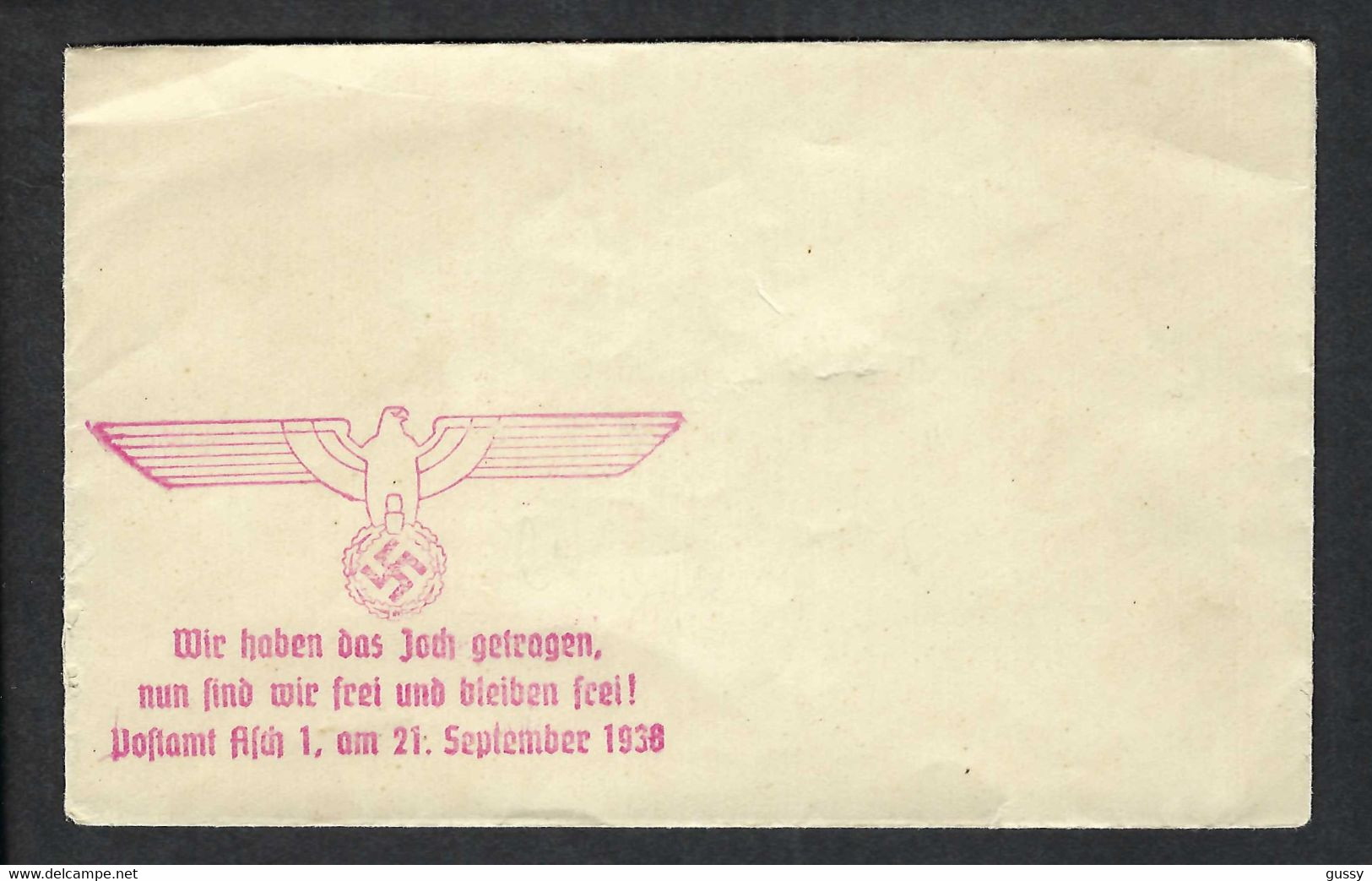SLOVAQUIE 1938: LSC Avec Marque De Propagande Nazie, Non Utilisée - Cartas & Documentos