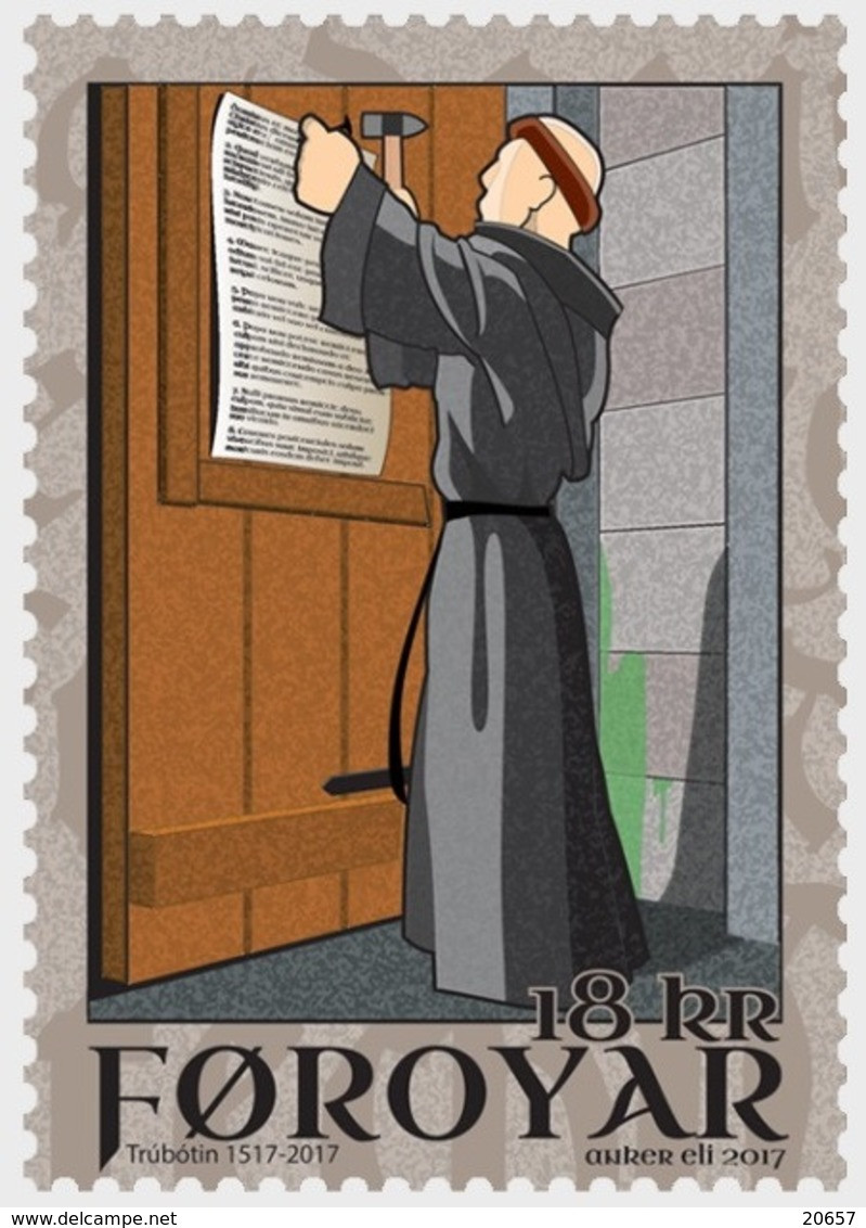 DANMARK Foroyar 0900 Et Feuillet, Martin Luther, Trubotin - Theologians