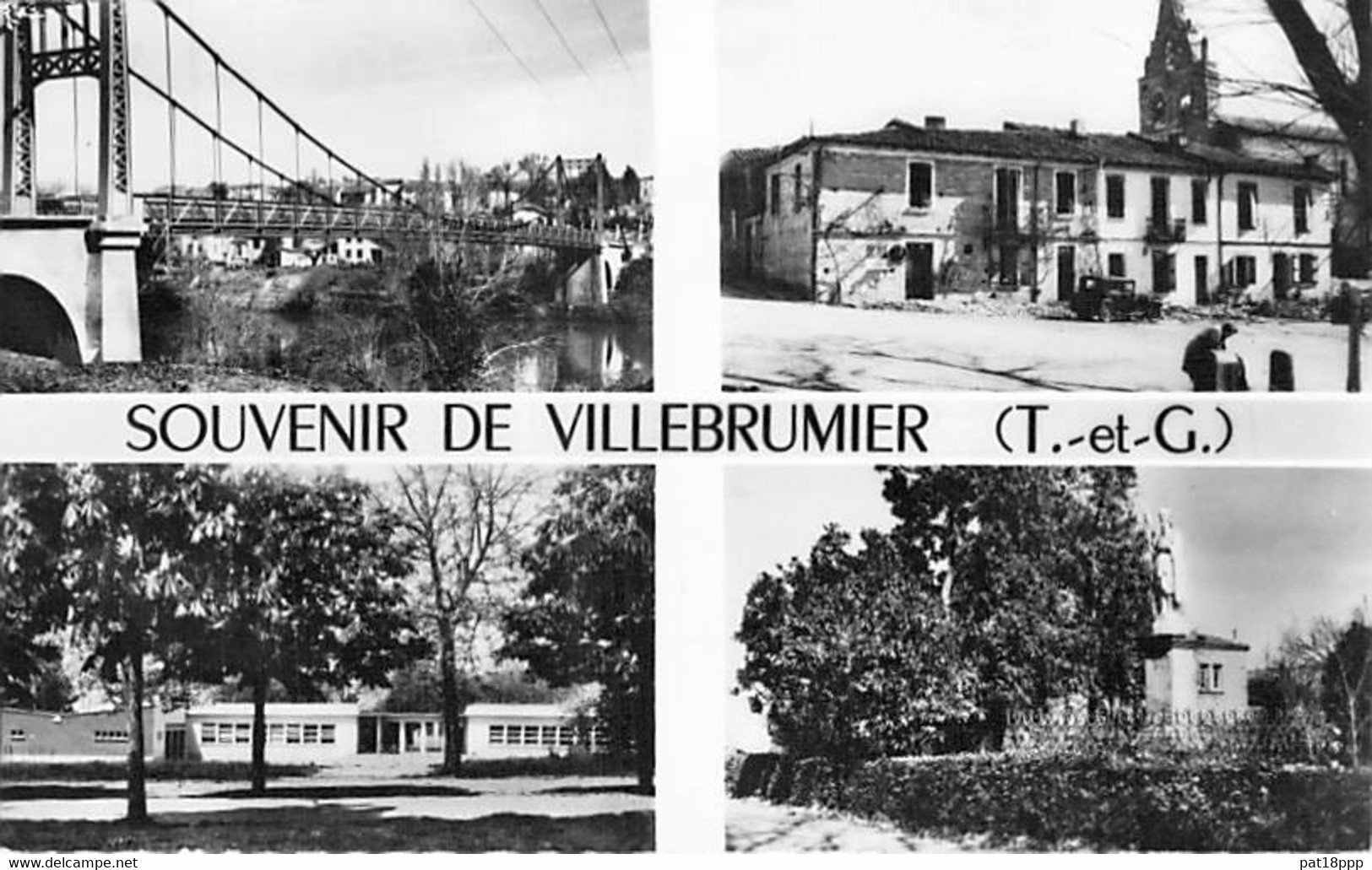 82 - VILLEBRUMIER : Multivues - CPSM Dentelée Village ( 1.365 H ) N/B Format CPA - Tarn Et Garonne - Villebrumier