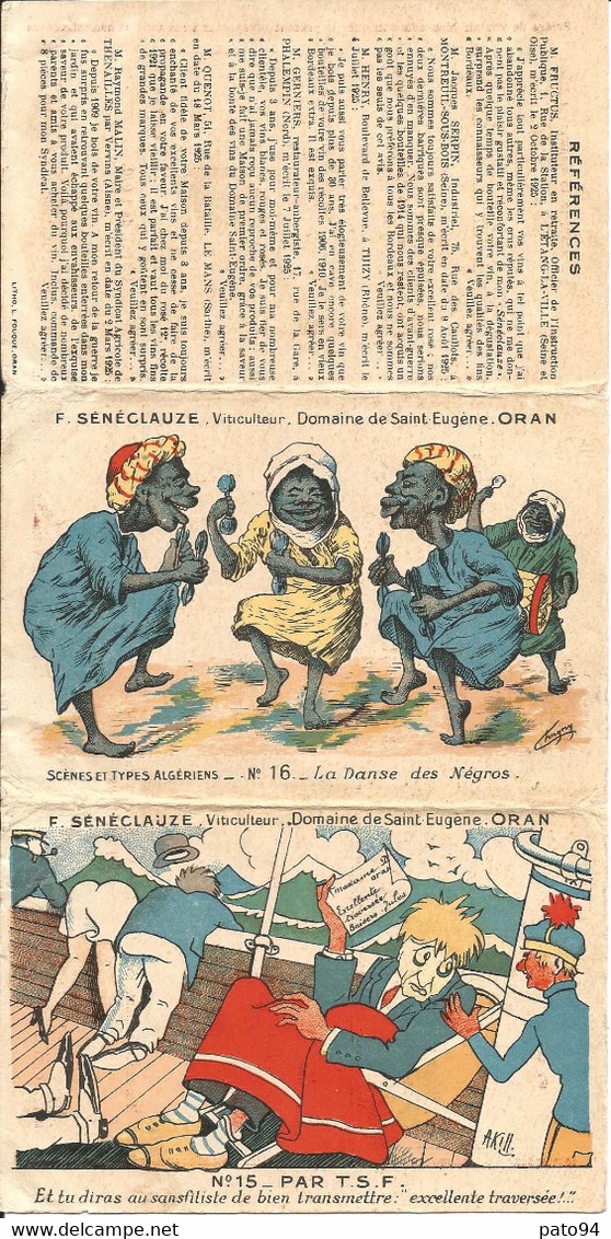 ALGÉRIE  /  F.  SÉNÉCLAUZE,  Viticulteur,  Domaine  De  Saint-Eugène  ORAN  /  Dépliant  En  3  Volets - Advertising