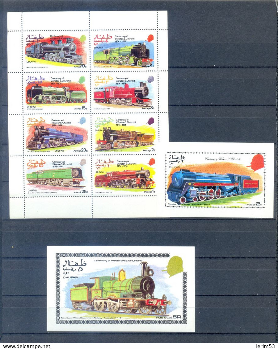 STAFFA TRAINS SHEET+ BLOCKS   MNH - Treinen