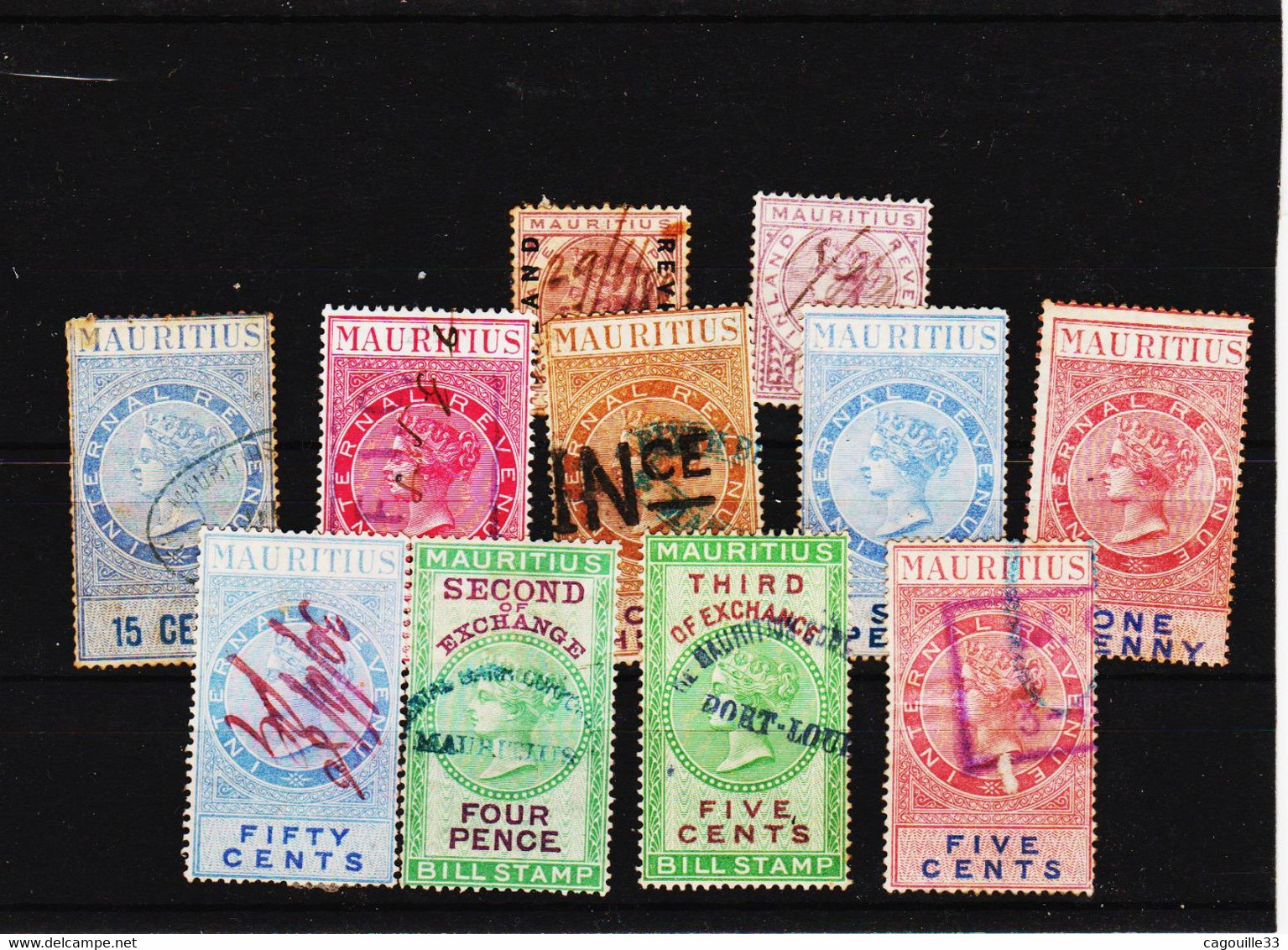 Ile MAURICE, Lot De Timbres Fiscaux  Période Anglaise TE - Mauritius (1968-...)