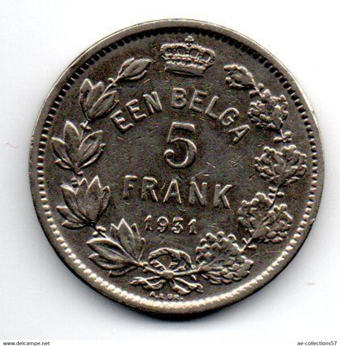 Belgique -  5 Francs  1931 TB+ - 5 Francs & 1 Belga