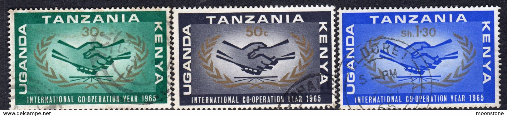 Kenya, Uganda & Tanzania 1965 International Cooperation Year ICY 3 Values, Used, SG 219/21 (BA2) - Kenya, Uganda & Tanzania