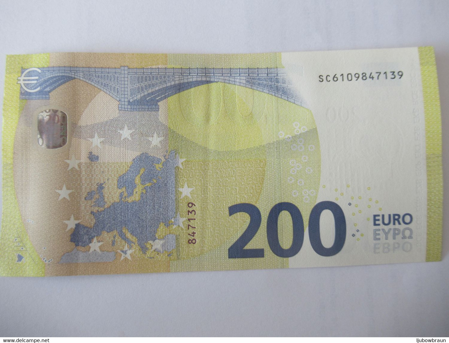 200 Euro-Schein SC ( S006) Unc. Draghi. - 200 Euro