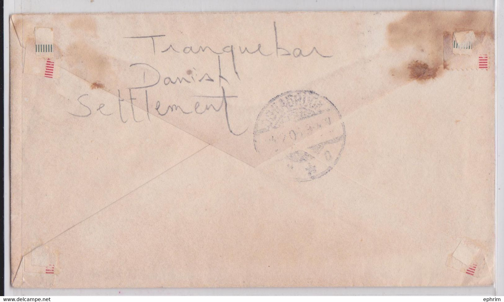 TRANQUEBAR British India Danish Settlement Colony Queen Victoria Postal Stationery Mail Cover To Osnabrück Via Brindisi - 1882-1901 Empire