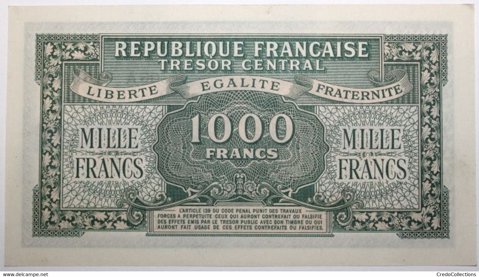 France - 1000 Francs - 1943 - PICK 107a.1 / VF12.1 - Pr. NEUF - 1943-1945 Marianne