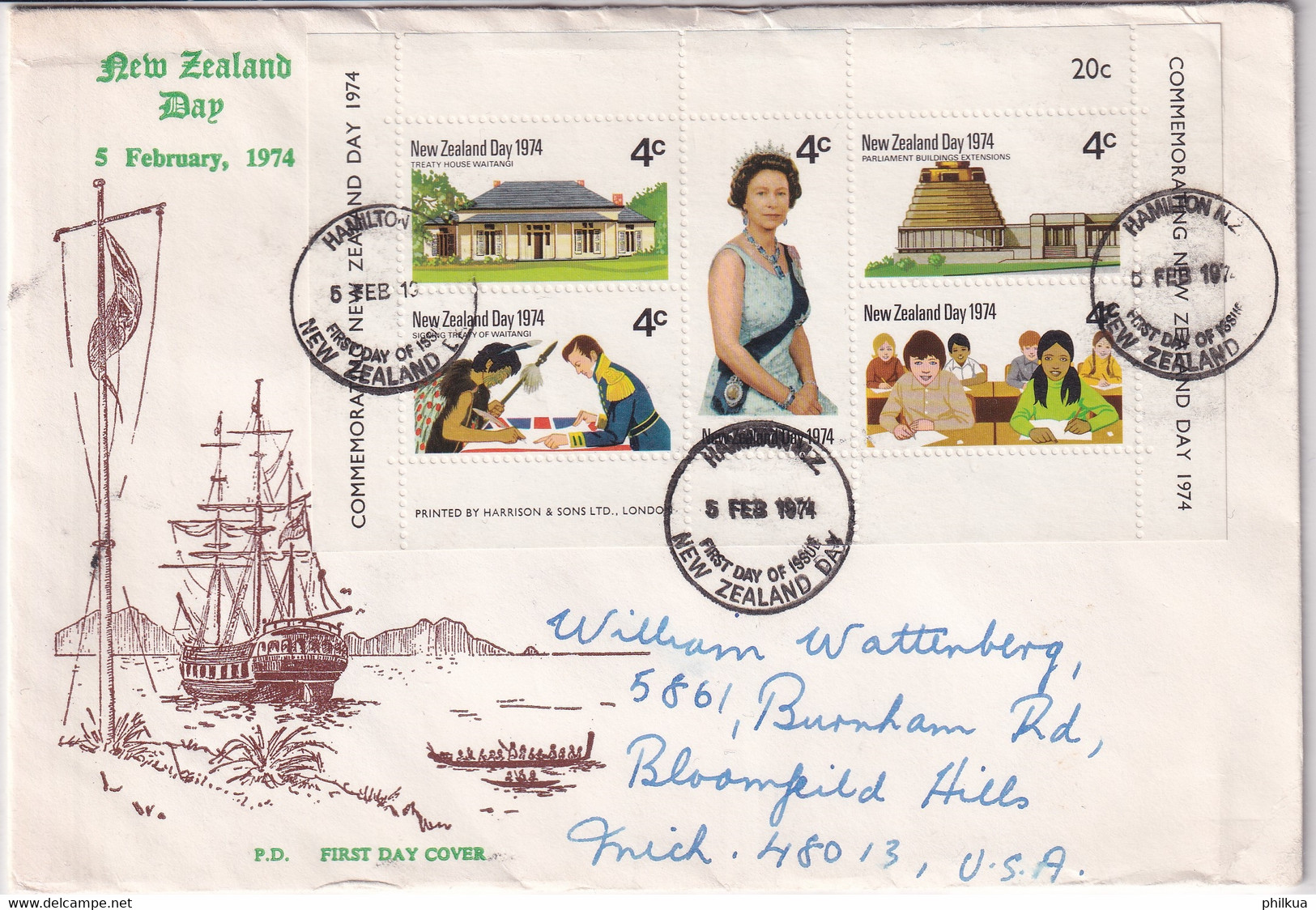 Block 2 FDC Gelaufen Nach Blomfield Hills USA - Lettres & Documents