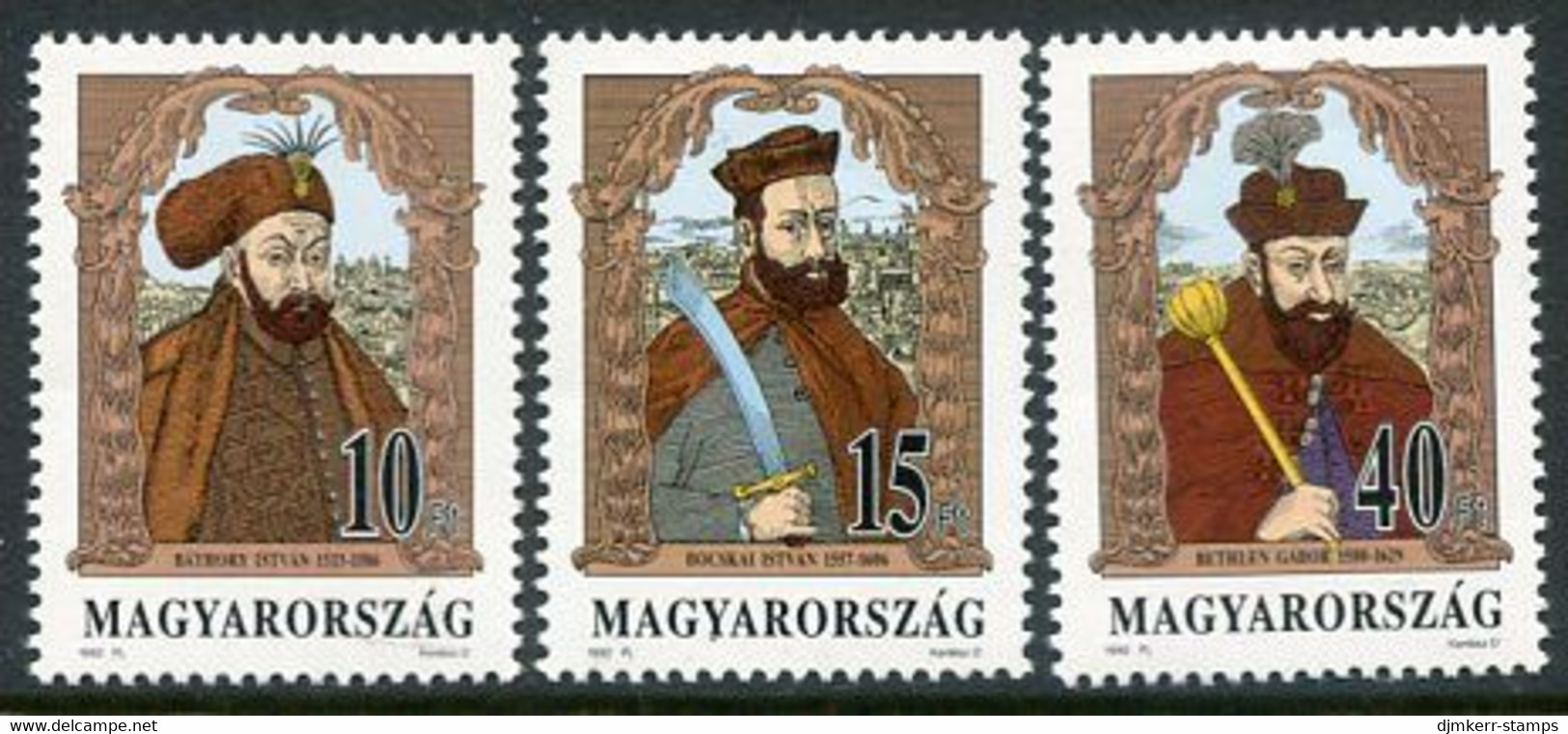 HUNGARY 1992 Princes Of Transylvania MNH / **.  Michel 4217-19 - Unused Stamps