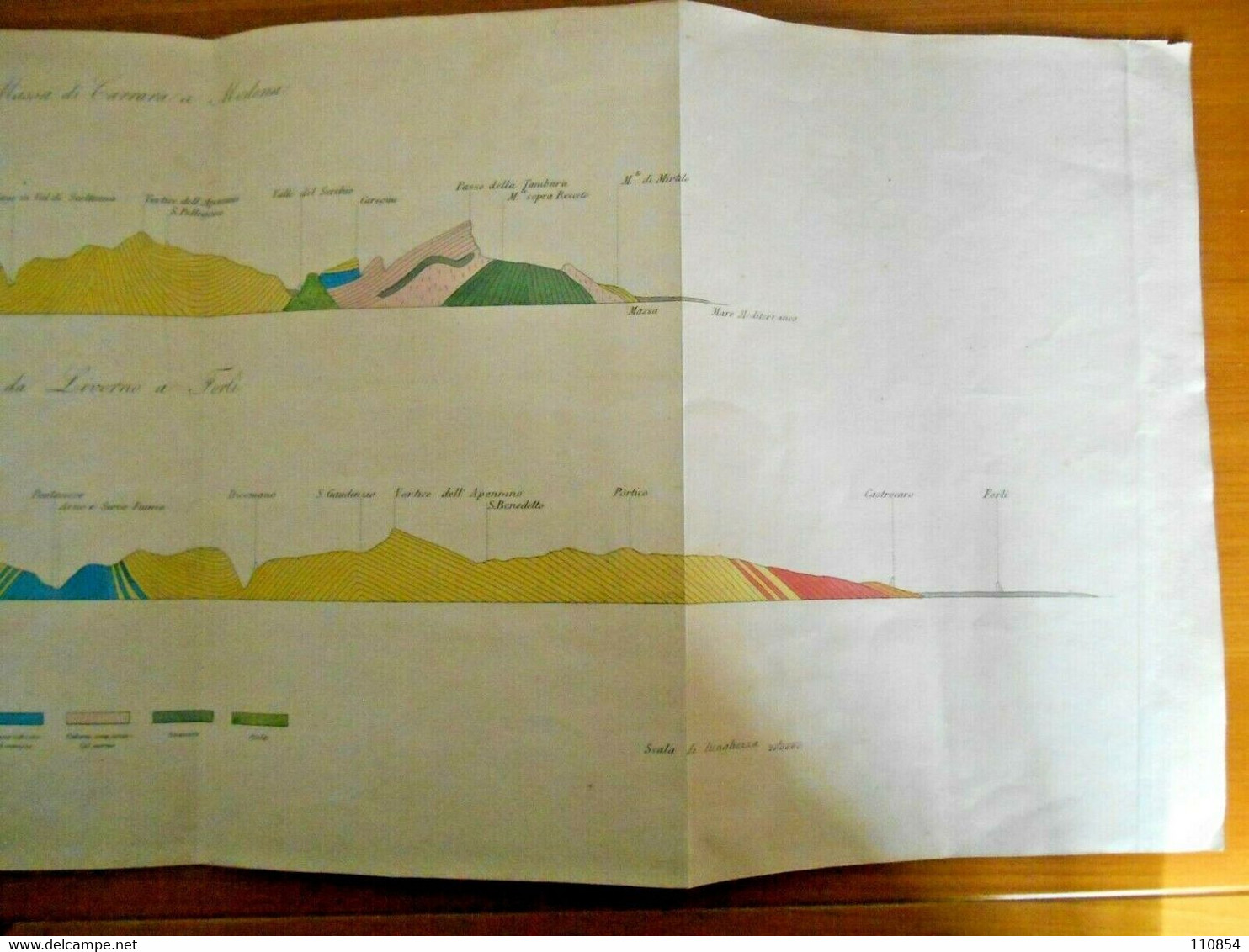 Topografia  Appennino Da Massa Carrara A Modena E Da Livorno A Forlì -(metà 800) - Otros Planes