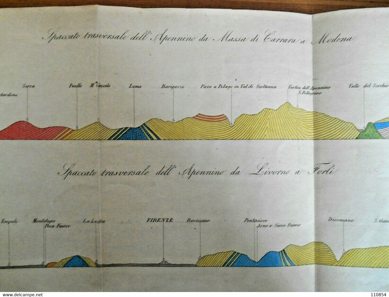 Topografia  Appennino Da Massa Carrara A Modena E Da Livorno A Forlì -(metà 800) - Otros Planes