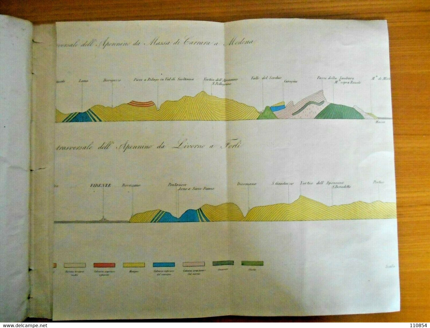 Topografia  Appennino Da Massa Carrara A Modena E Da Livorno A Forlì -(metà 800) - Autres Plans