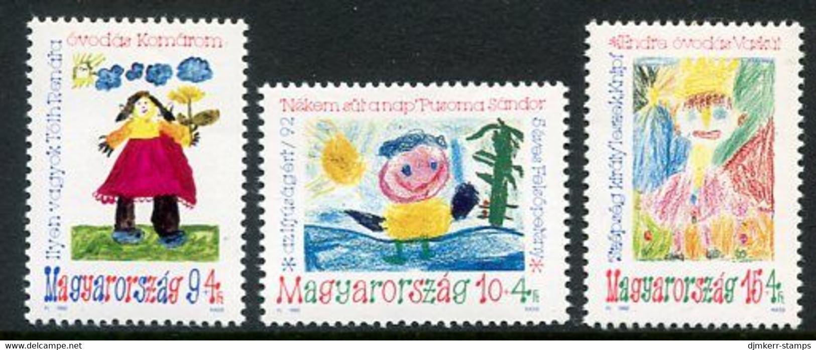 HUNGARY 1992 Children's Drawings MNH / **.  Michel 4197-99 - Neufs