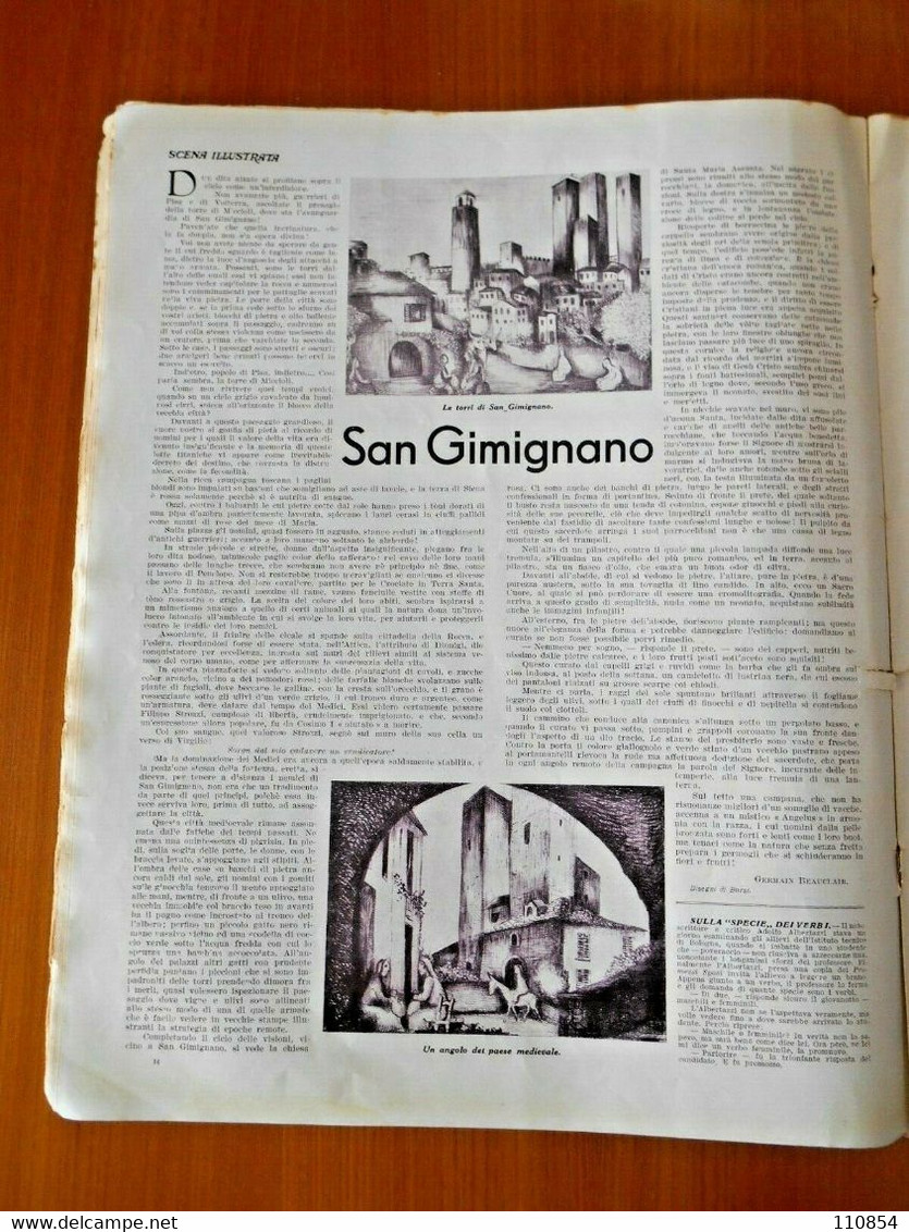 Vecchie Riviste - Pirandello,S.Gimignano,Antonio Rubino - Scena Illustrata 1937 - Other & Unclassified
