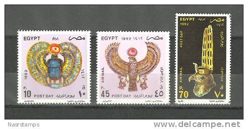 Egypt - 1992 - ( Post Day - Bird Mosaic ) - Pharaonic - Complete Set - MNH (**) - Egiptología