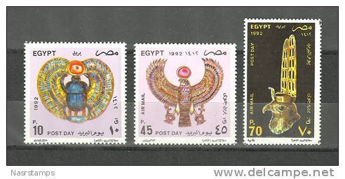 Egypt - 1992 - ( Post Day - Bird Mosaic ) - Pharaonic - Complete Set - MNH (**) - Egittologia