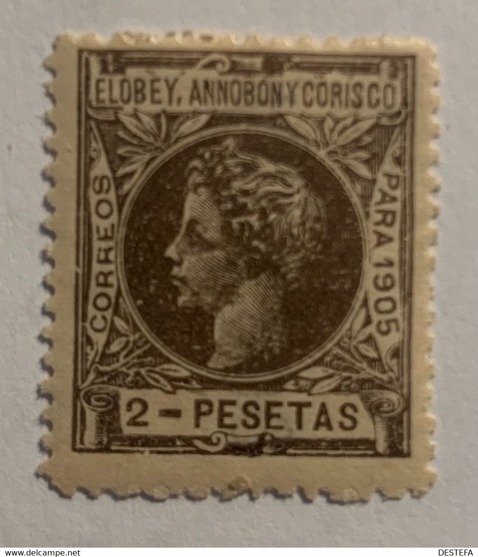 1905- ALFONSO XIII. EDIFIL 30 * NUEVO CON FIJASELLO - Elobey, Annobon & Corisco