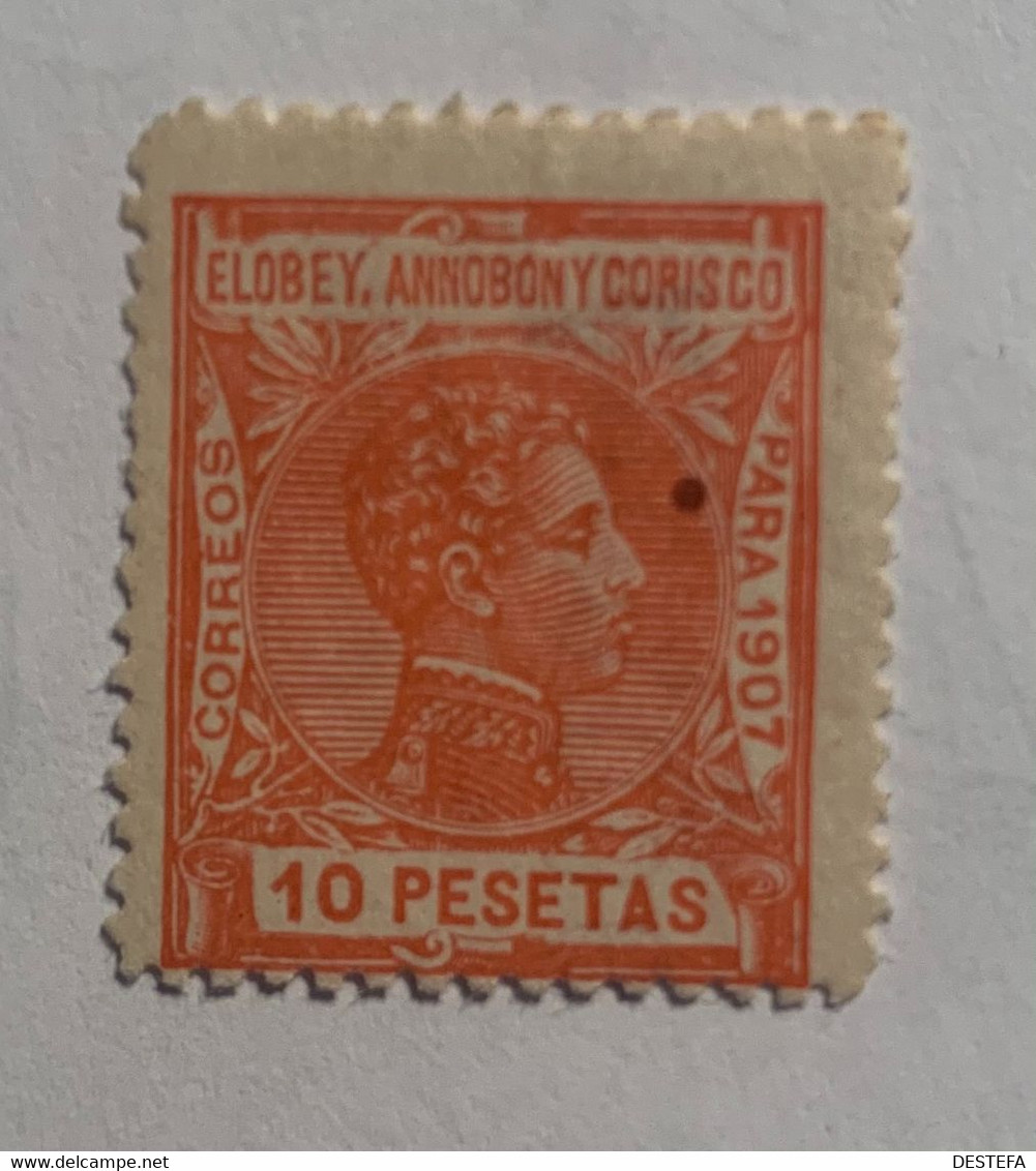 1907- ALFONSO XIII. EDIFIL 50 * NUEVO CON FIJASELLO - Elobey, Annobon & Corisco