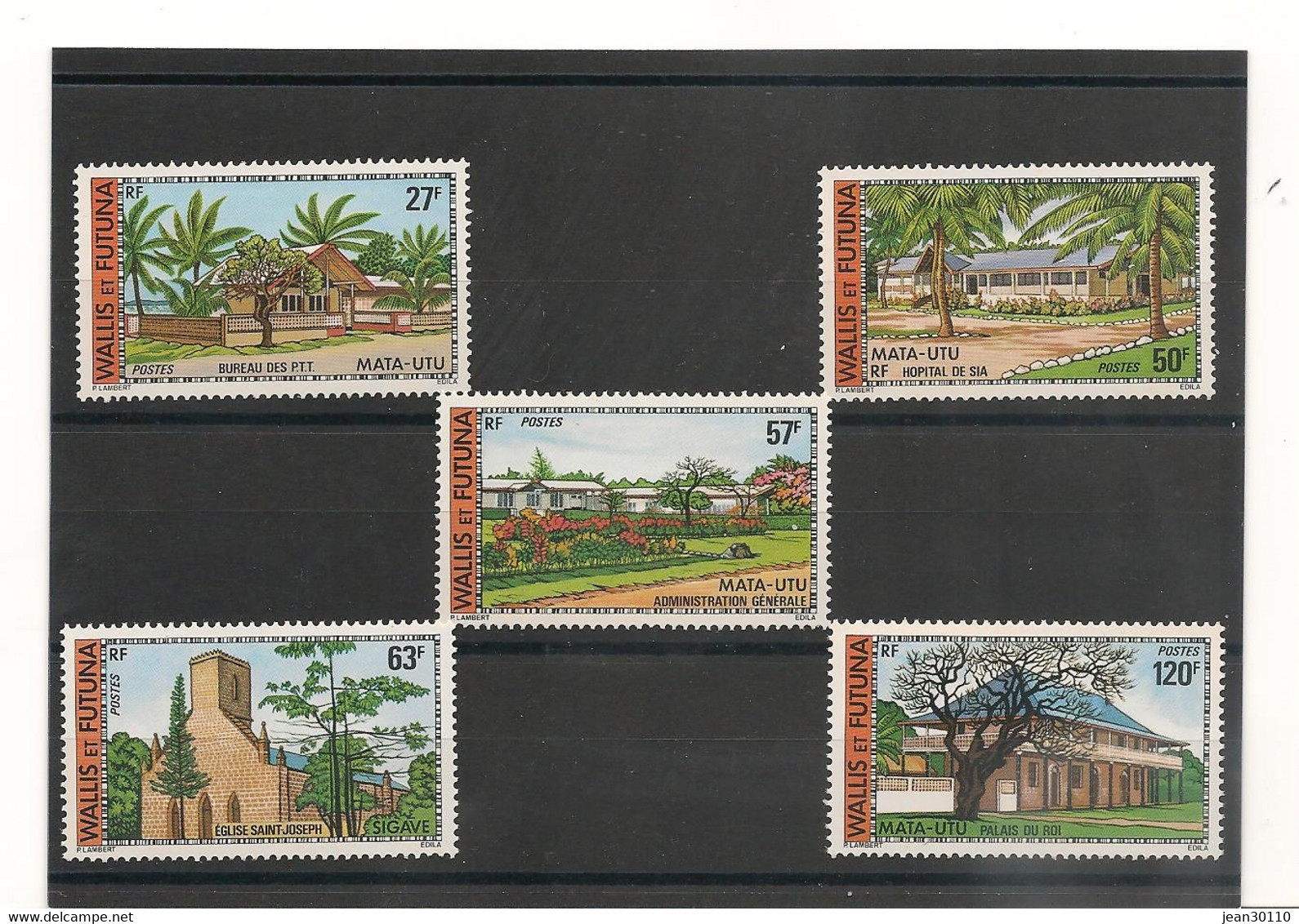 WALLIS ET FUTUNA  ANNÉE 1977 BÂTIMENTS ET MONUMENTS N° Y/T : 203/207** CÔTE : 27,50 € - Neufs