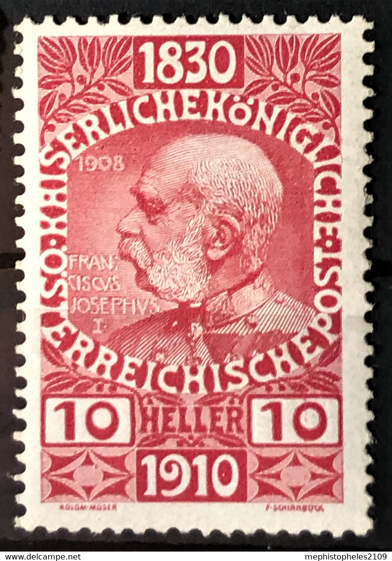 AUSTRIA 1910 - MLH - ANK 166 - 10h - Neufs
