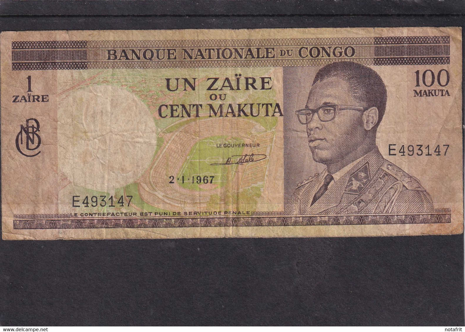 Congo  Ex Belgian Ex Zaire 100 Fr 1967 - Other - Africa