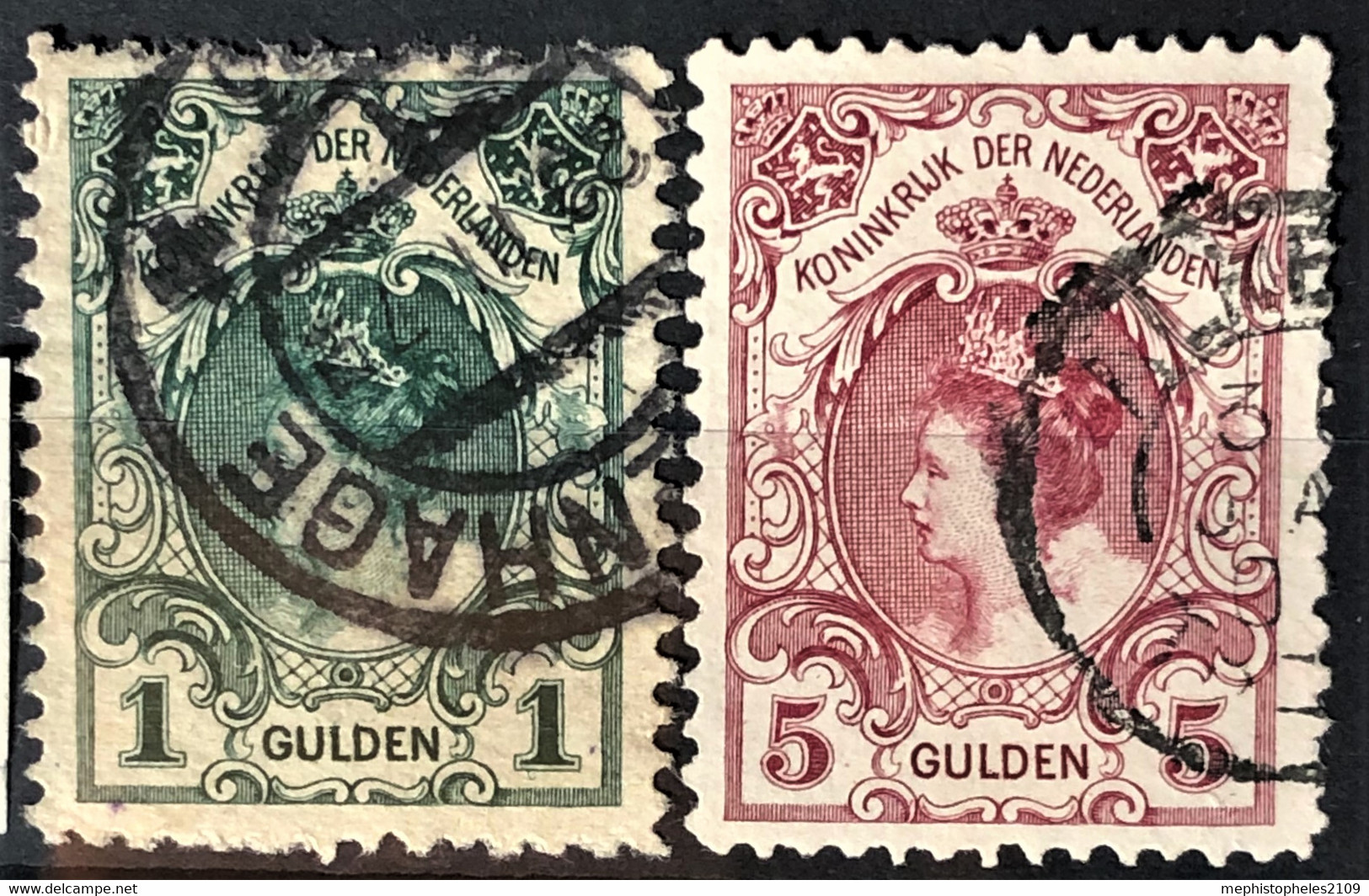 NETHERLANDS 1898-1905 - Canceled - Sc# 83, 85 - Wilhelmina - Oblitérés