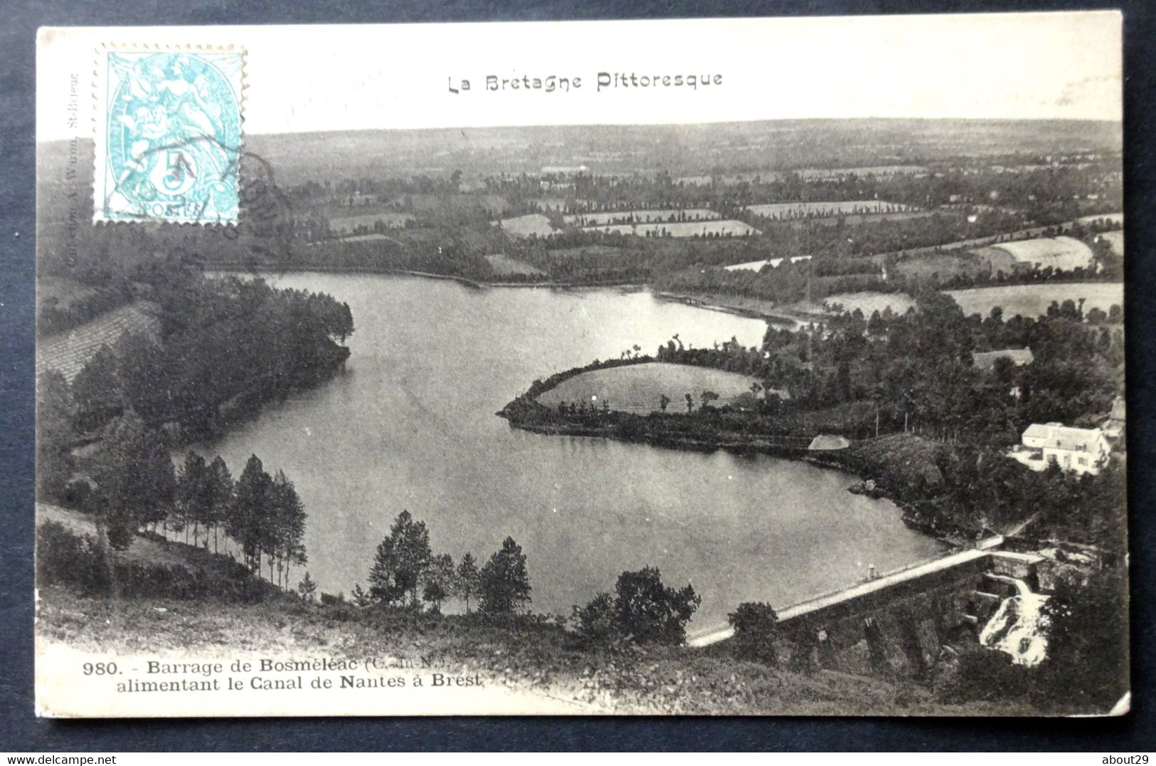 CPA 22 BOSMELEAC ( ALLINEUC ) - Barrage Alimentant Le Canal De Nantes à Brest - Waron 980 Précurseur - Réf. R 114 - Bosméléac