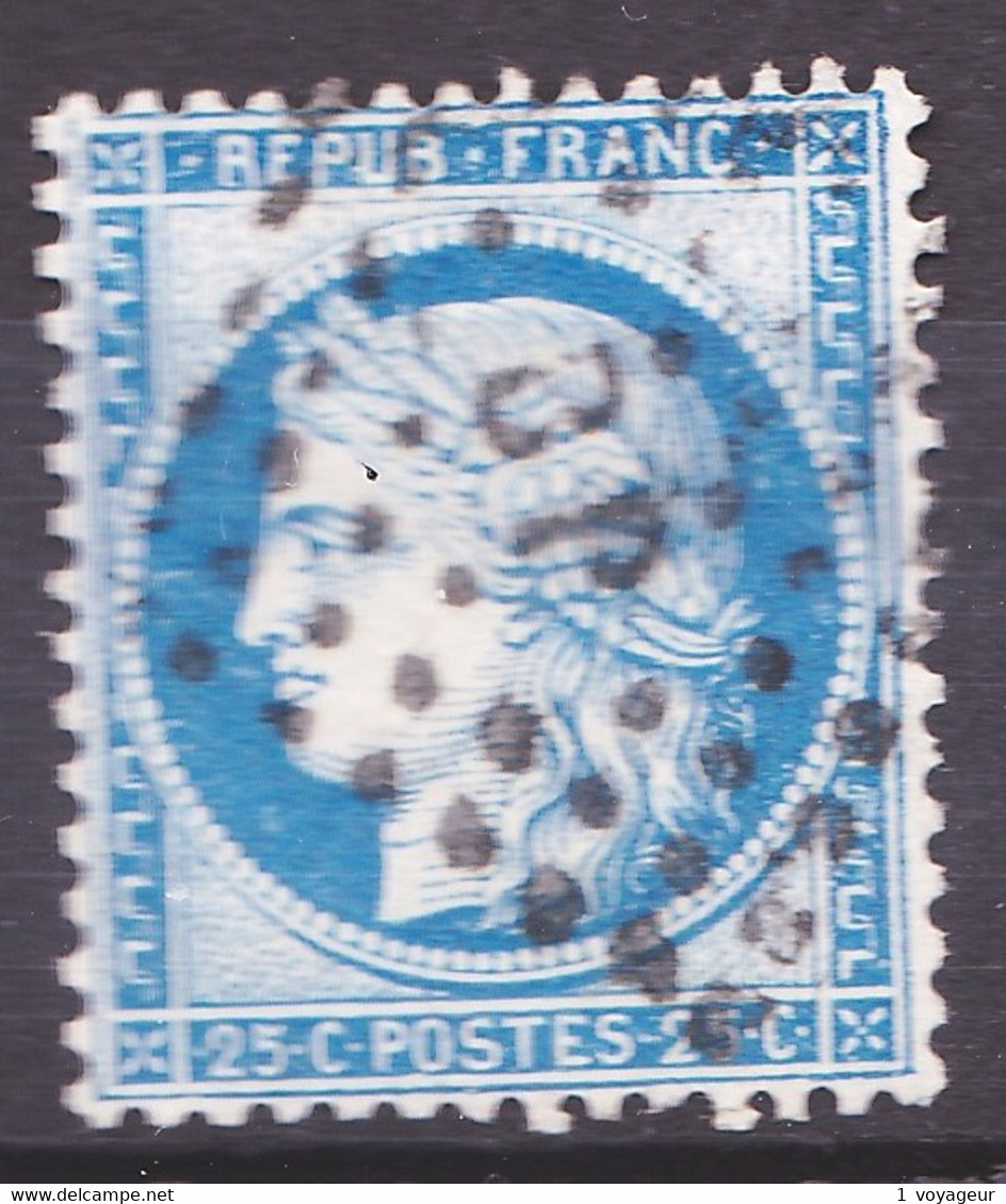 60B - 25c Bleu Cérès - Type II - Oblitération Ambulant - Très Beau - 1871-1875 Ceres
