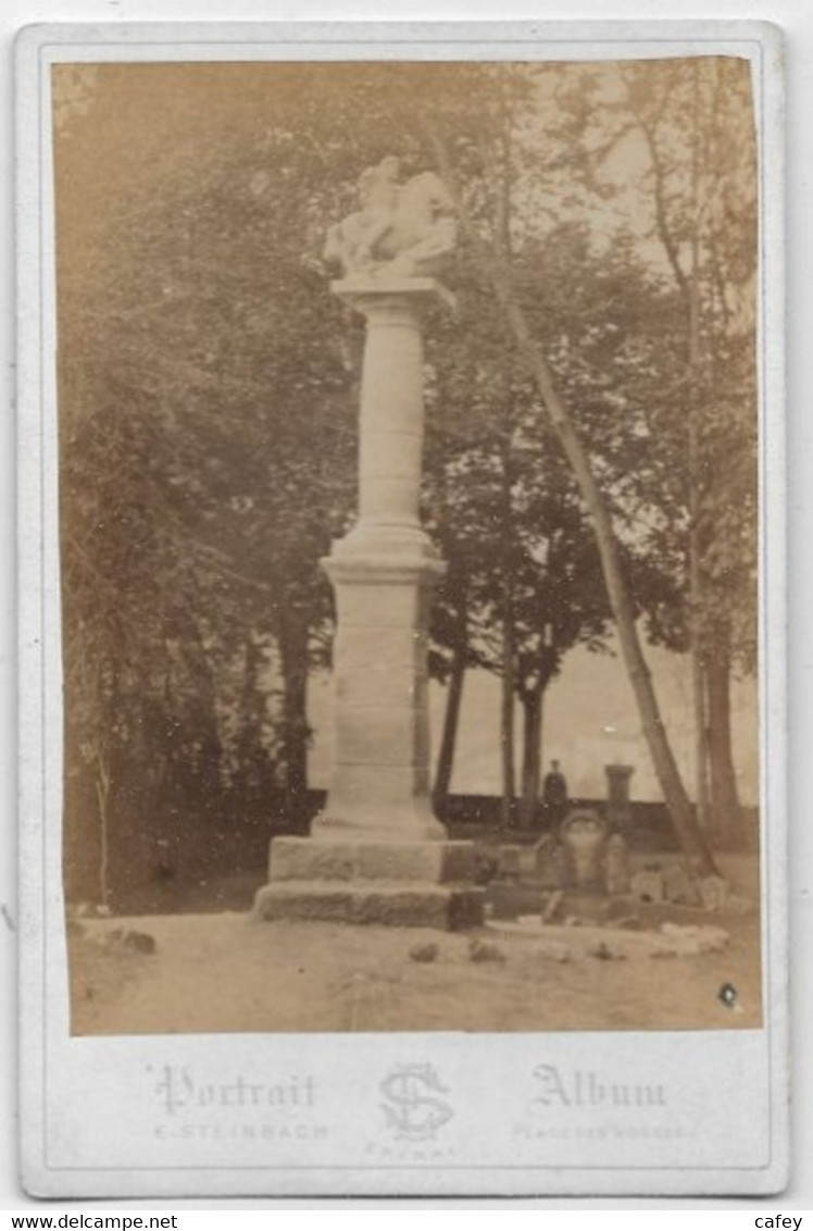 PHOTO XIX ème Siècle EPINAL Verso Manuscrit Colonne Trouvé Dans La Moselle Déposé Au Musée D'Epinal - Ancianas (antes De 1900)