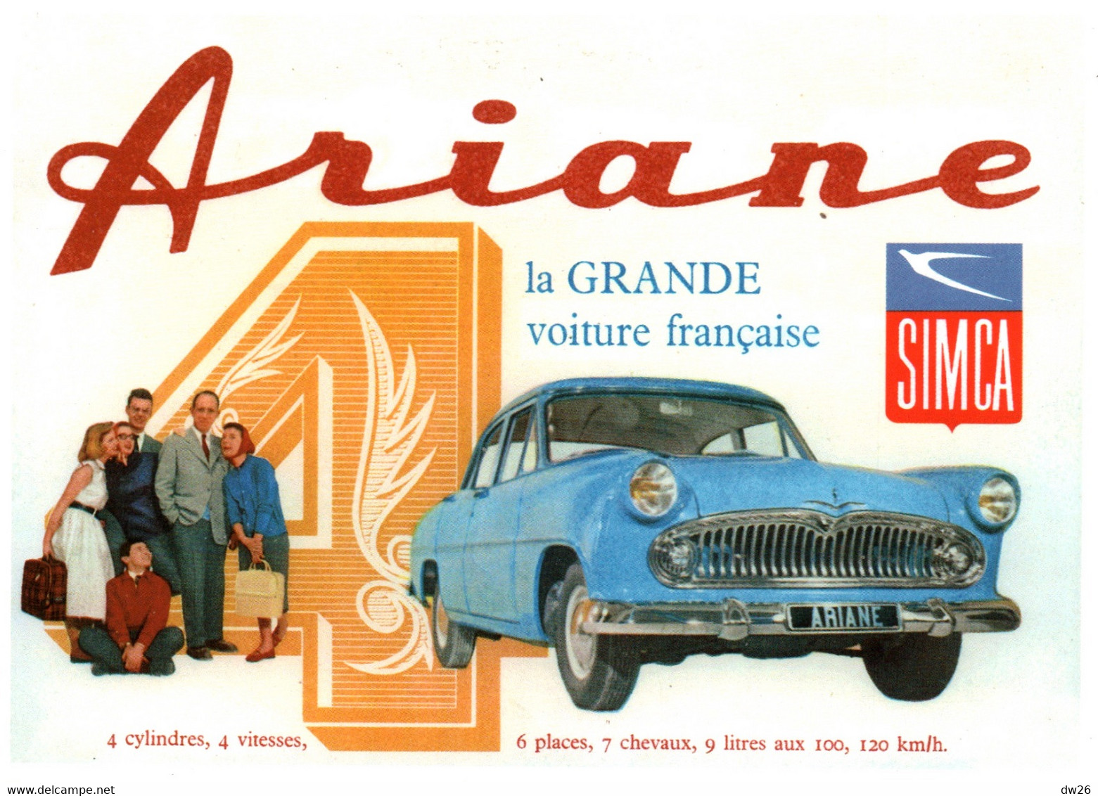 Automobile - Simca Ariane La Grande Voiture Française - Centenaire Editions, Carte N° 69 Non Circulée - Sonstige & Ohne Zuordnung