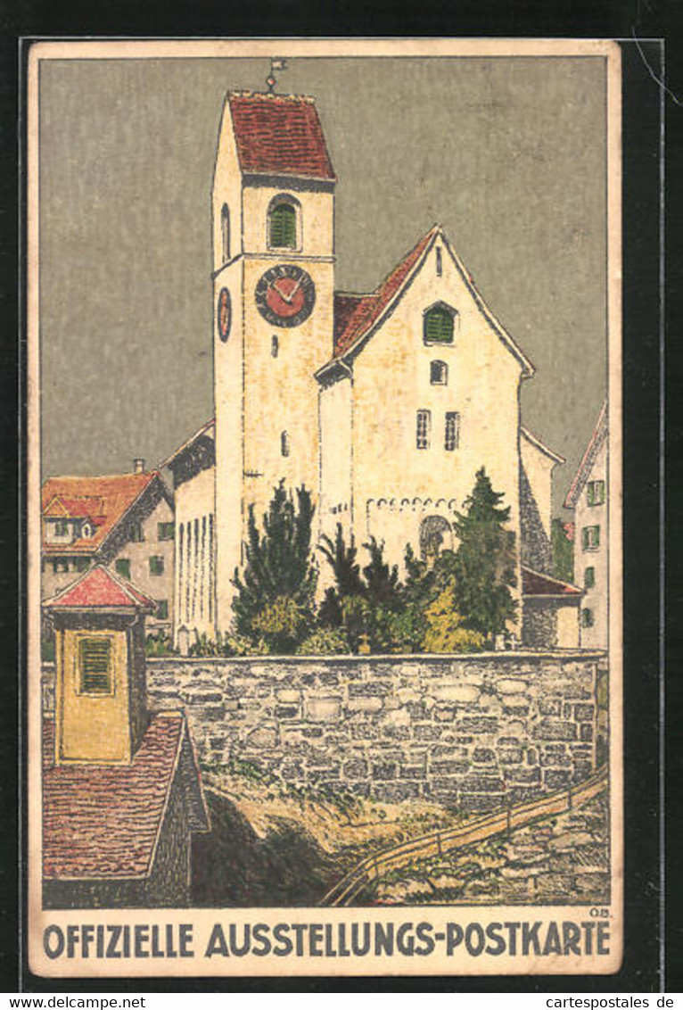 Künstler-AK Rüti, Industrie-Gewerbe Und Landwirtschafts-Ausstellung Bez. Hinwil 1911, Kirche In Rüti - Hinwil