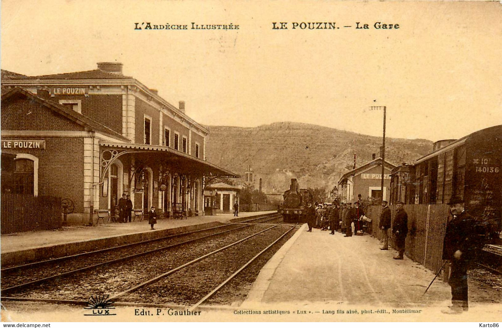 Le Pouzin * La Gare * Arrivée Du Train * Locomotive * Ligne Chemin De Fer De L'ardèche - Le Pouzin