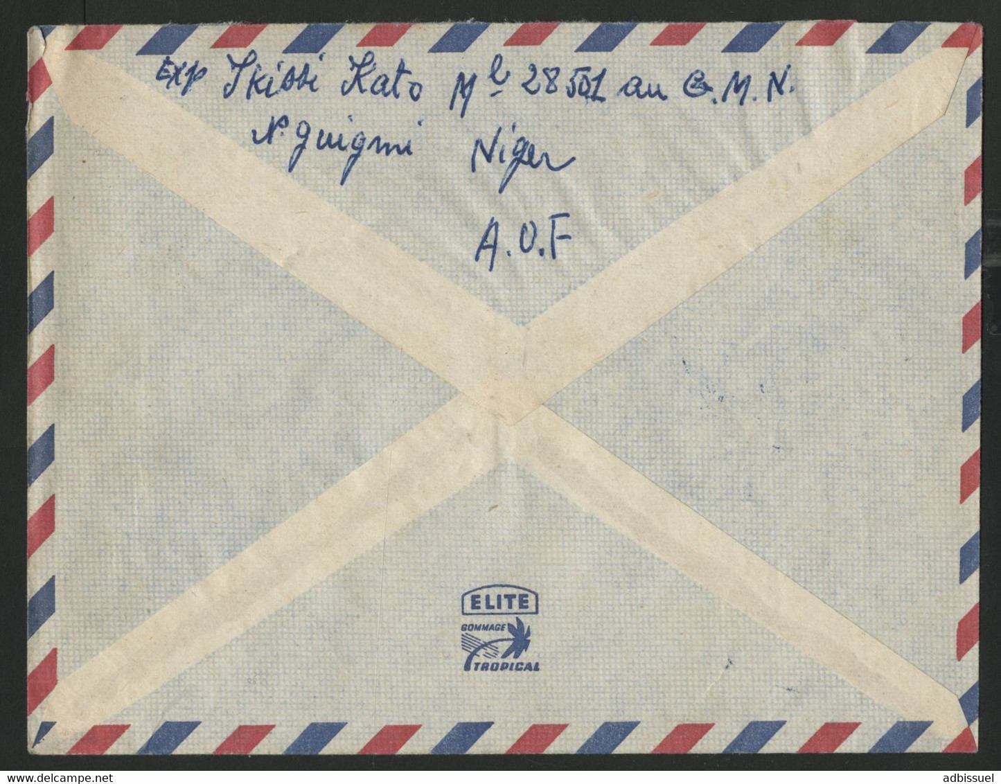 FRANCHISE MILITAIRE N° 12 Rouge Oblitéré C.à.d "AGADEZ NIGER 24/2/56" Sur Enveloppe Par Avion Pour Lyon - Military Postage Stamps