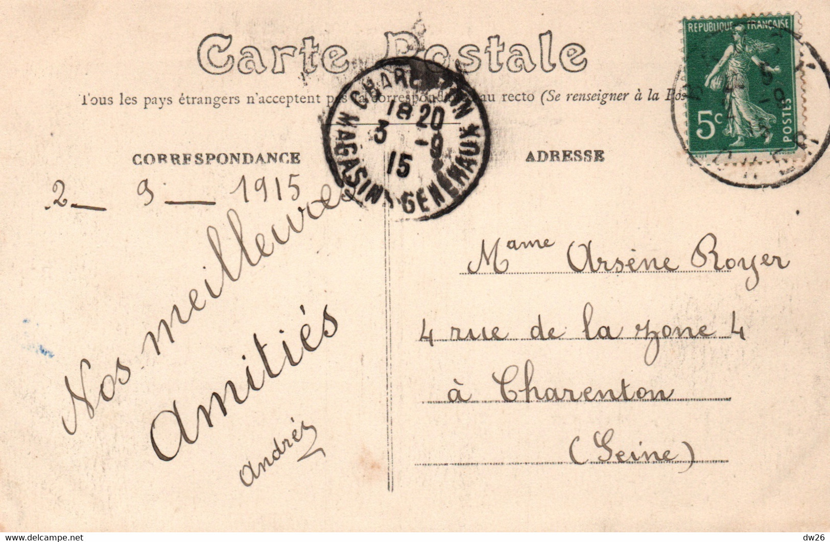 Baugy (Cher) Villa Maria-André En 1915 - Carte E.M.B. N° 34 - Baugy