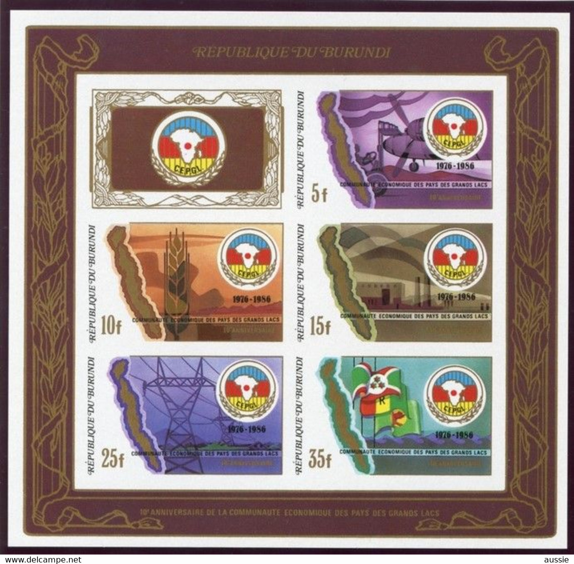 Burundi 1987 OBCn° Bloc 123A *** MNH Cote 85 Euro - Blocks & Kleinbögen