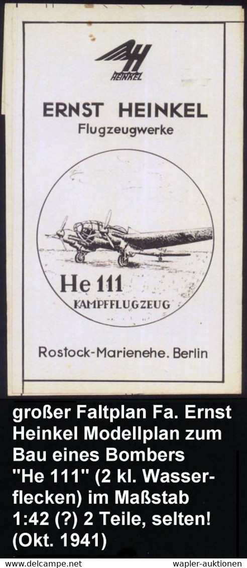 Rostock 1941 (10.10.) Orig. Briefbogen: ERNST HEINKEL FLUGZEUGWERKE GMBH, SEESTADT ROSTOCK.. Propagandastelle (Firmen-Lo - Avions