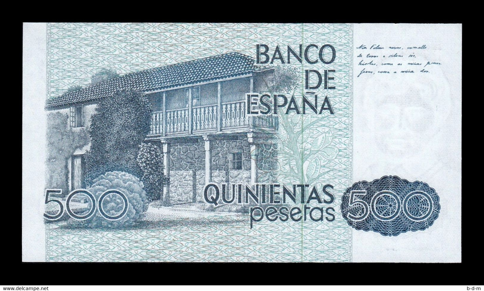 España Spain 500 Pesetas Rosalia 1979 Pick 157 Serie H Capicua SC UNC - [ 4] 1975-… : Juan Carlos I