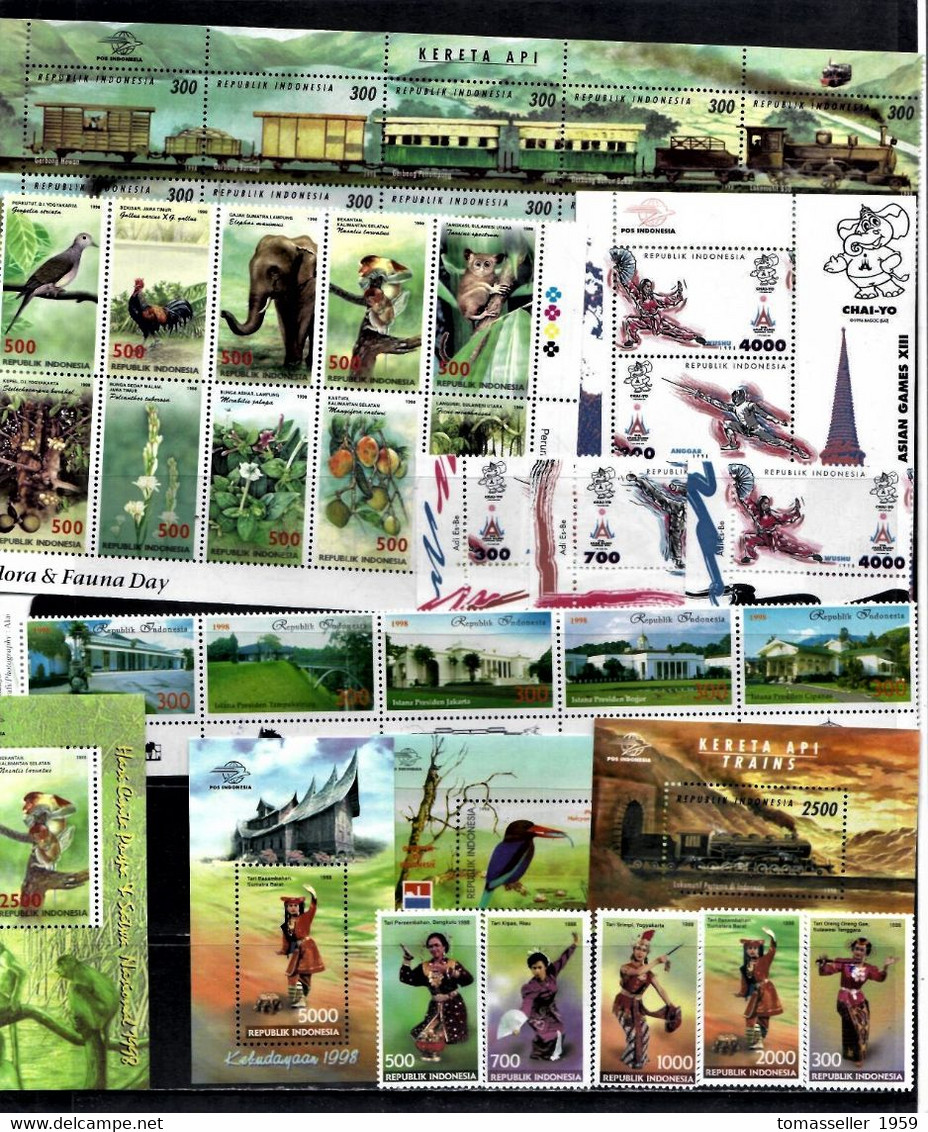 Indonesia-10!!! Years (1996-2005y.y.) sets .Almost 200 issues.MNH