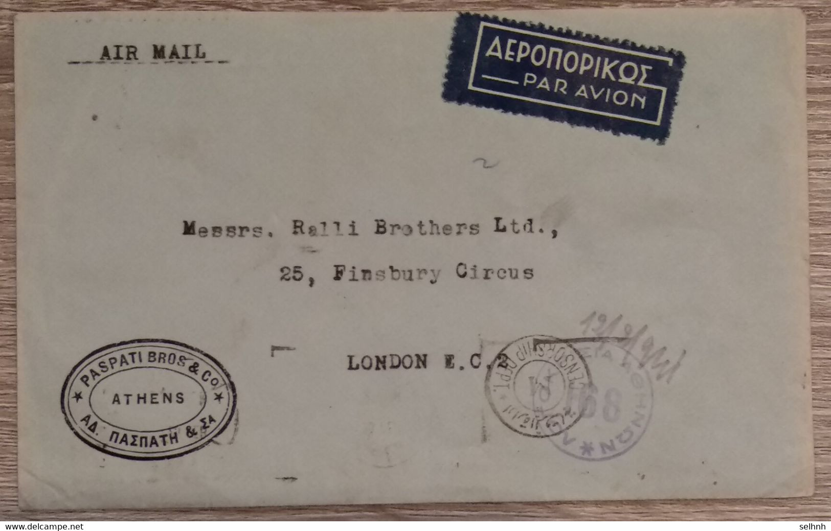 Greece AIRMAIL FROM ATHENS TO LONDON VIA CAIRO WITH THREE DIFFERENT GENSORSHIPS - Andere & Zonder Classificatie