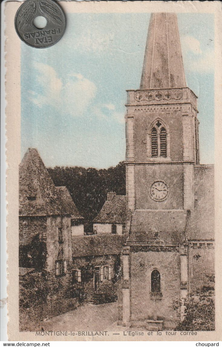 53 -  Carte Postale Ancienne De   Montigné Le Brillant      L'Eglise Et La Tour Carrée - Autres & Non Classés