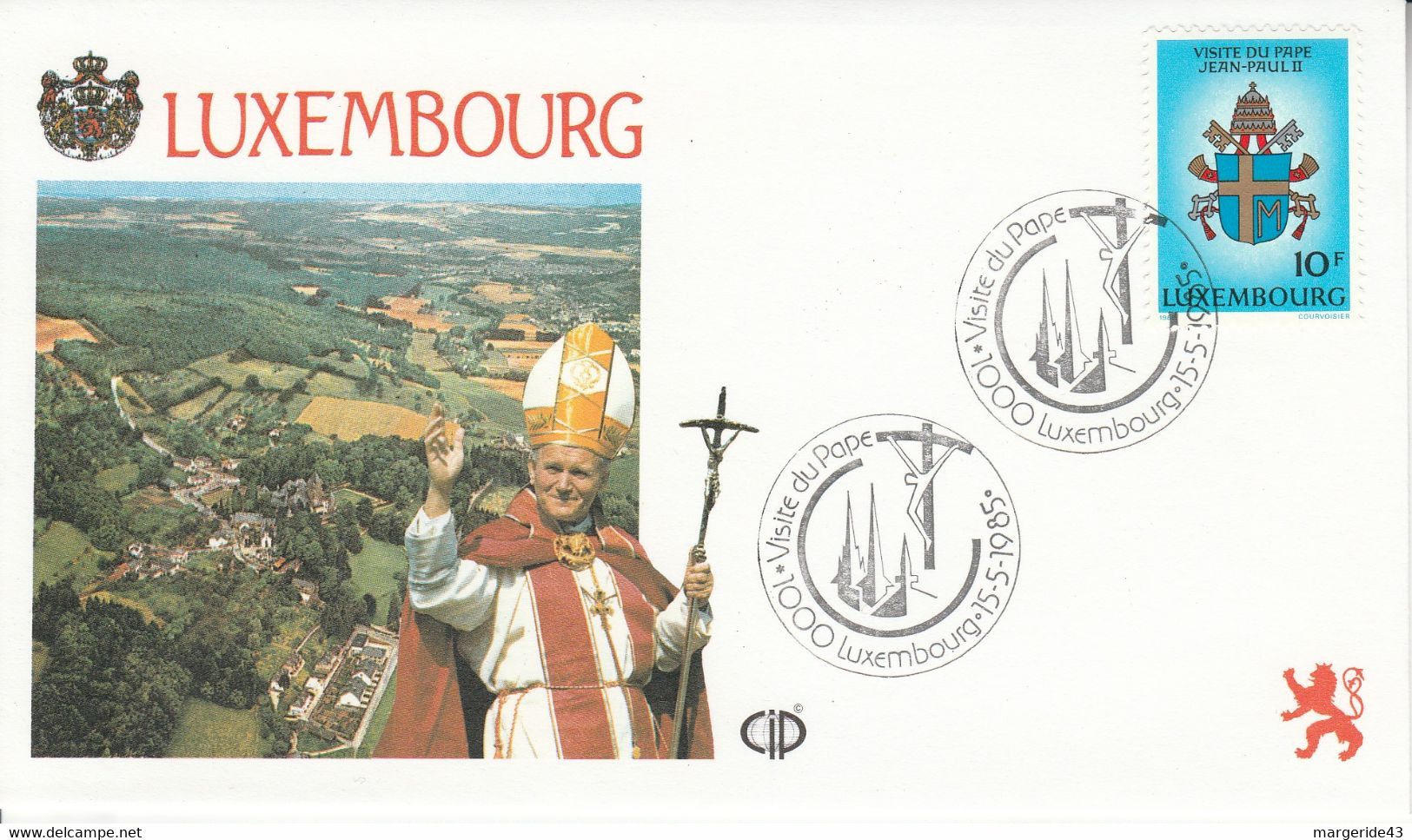 LUXEMBOURG 1985 VISITE PAPE JEAN PAUL II - Franking Machines (EMA)