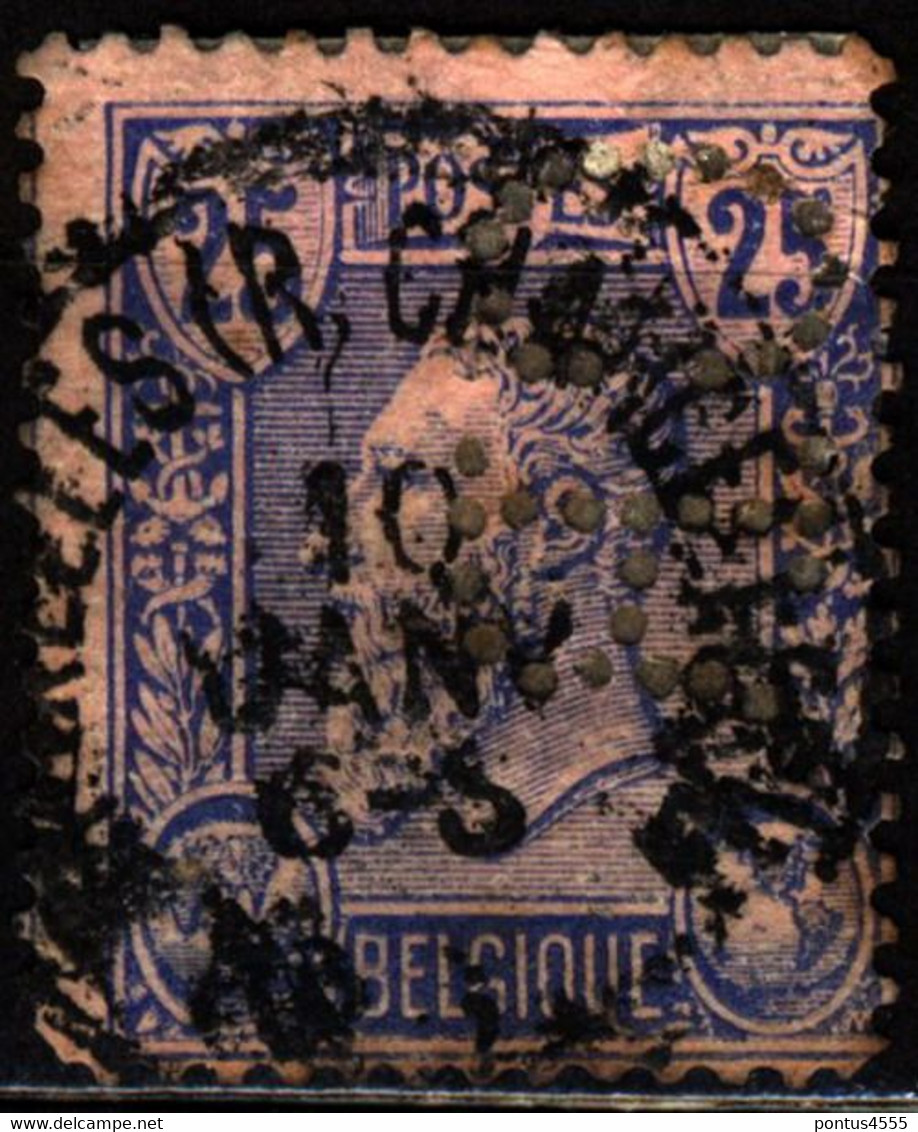 Belgium 1885 Mi 44 King Leopold II (1) PERFIN - Unclassified