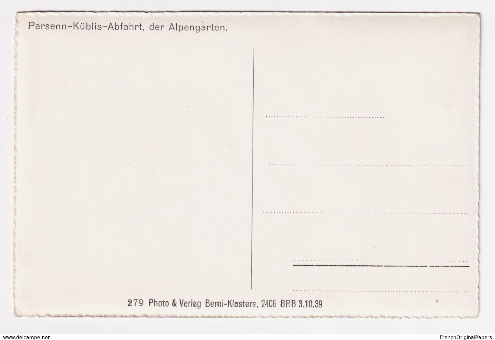 CP Postcard 1950s Parsenn Küblis Abfahrt Der Alpengarten - Photo & Verlag Berni Klotsers D1-333 - Küblis
