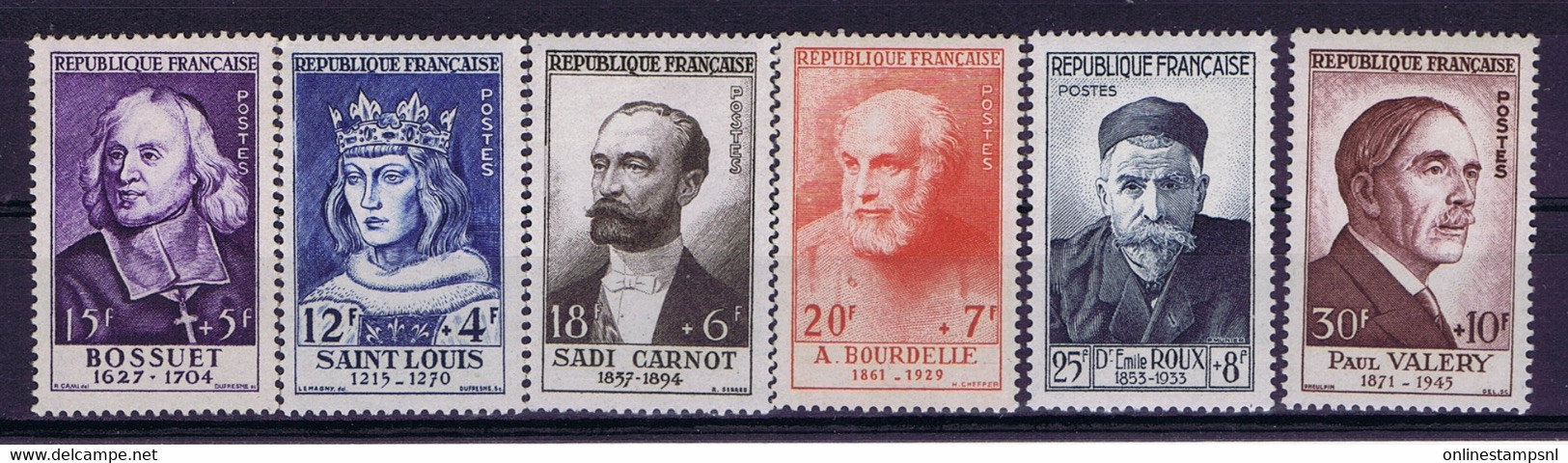 France: 1954 Yv Nr 989 - 994 , 1954 Mint Never Hinged, Sans Charniere. Postfrisch - Nuovi