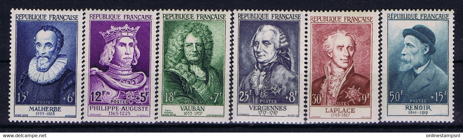 France: 1954 Yv Nr 989 - 994 , 1954 Mint Never Hinged, Sans Charniere. Postfrisch - Nuovi