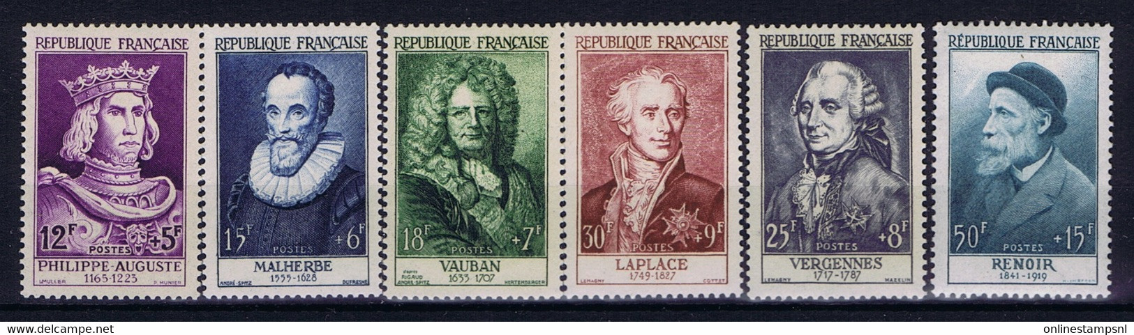 France: 1954 Yv Nr 989 - 994 , 1954 Mint Never Hinged, Sans Charniere. Postfrisch - Nuovi