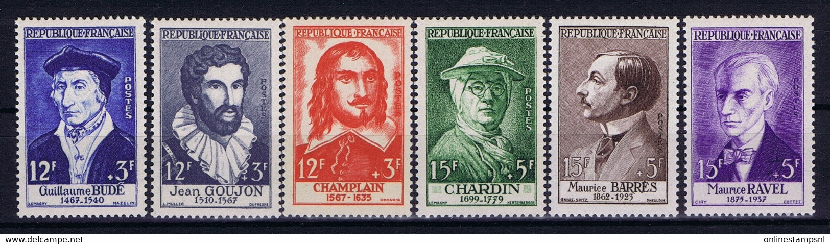 France: Yv 1066-1071 Mi. 1094-1099  Postfrisch/France: 1953 Yv Nr 960 - 965  Postfrisch/neuf Sans Charniere /MNH/** 1949 - Nuovi