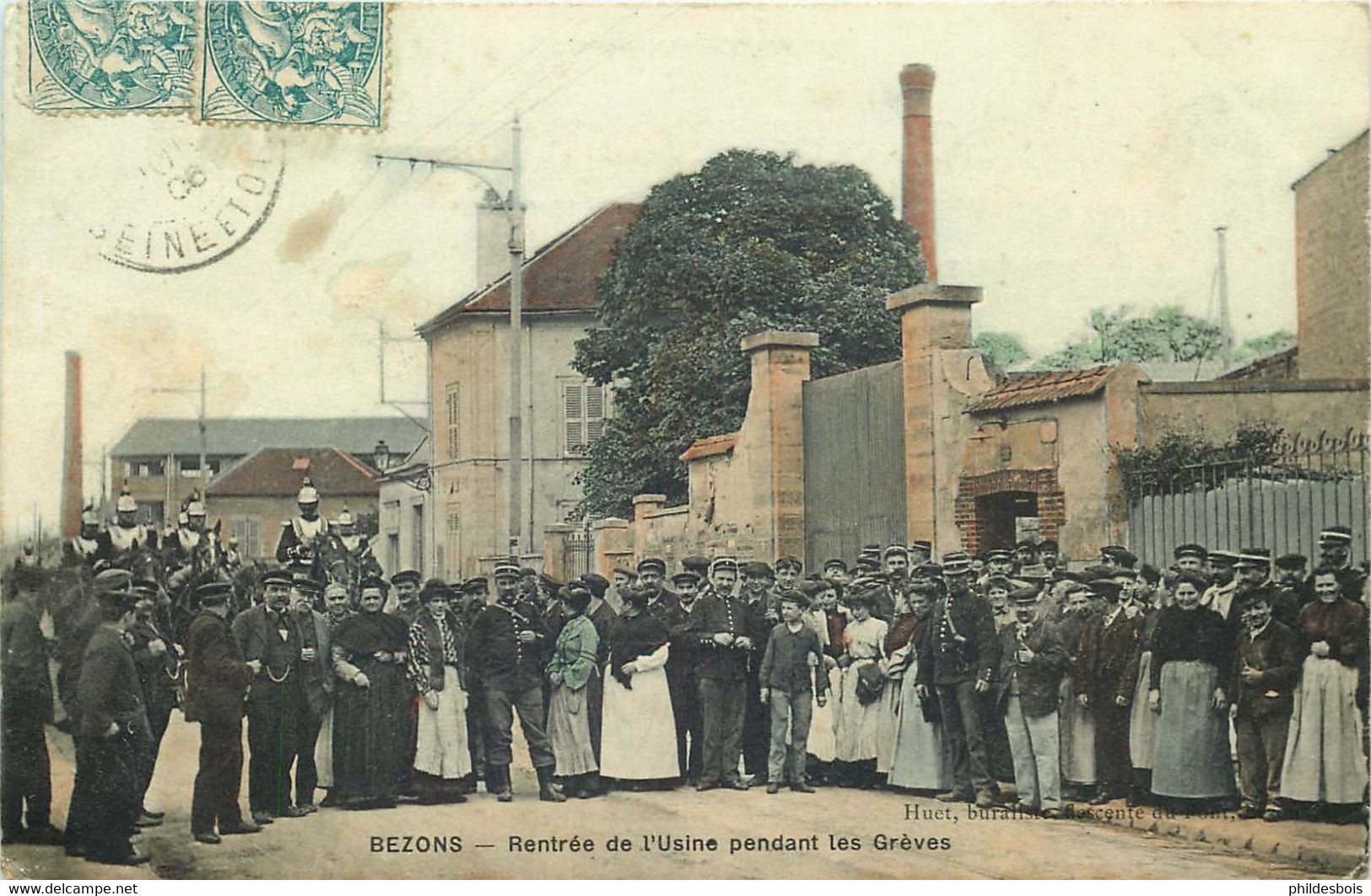 VAL D'OISE   BEZONS  Rentrée De L'usine Pendant Les Grèves - Bezons