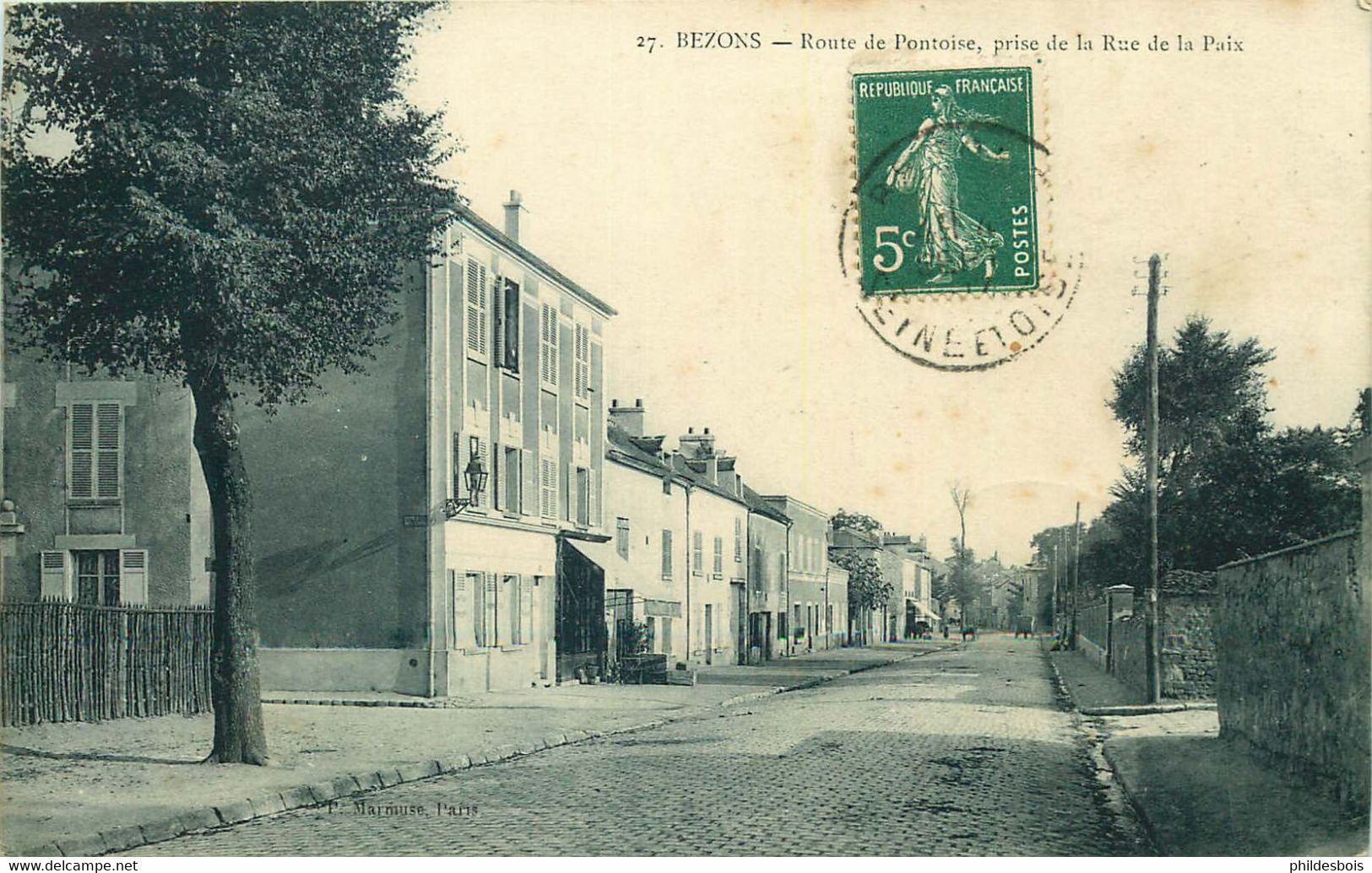 VAL D'OISE   BEZONS  Route De Pontoise Prise De La Rue De La Paix - Bezons