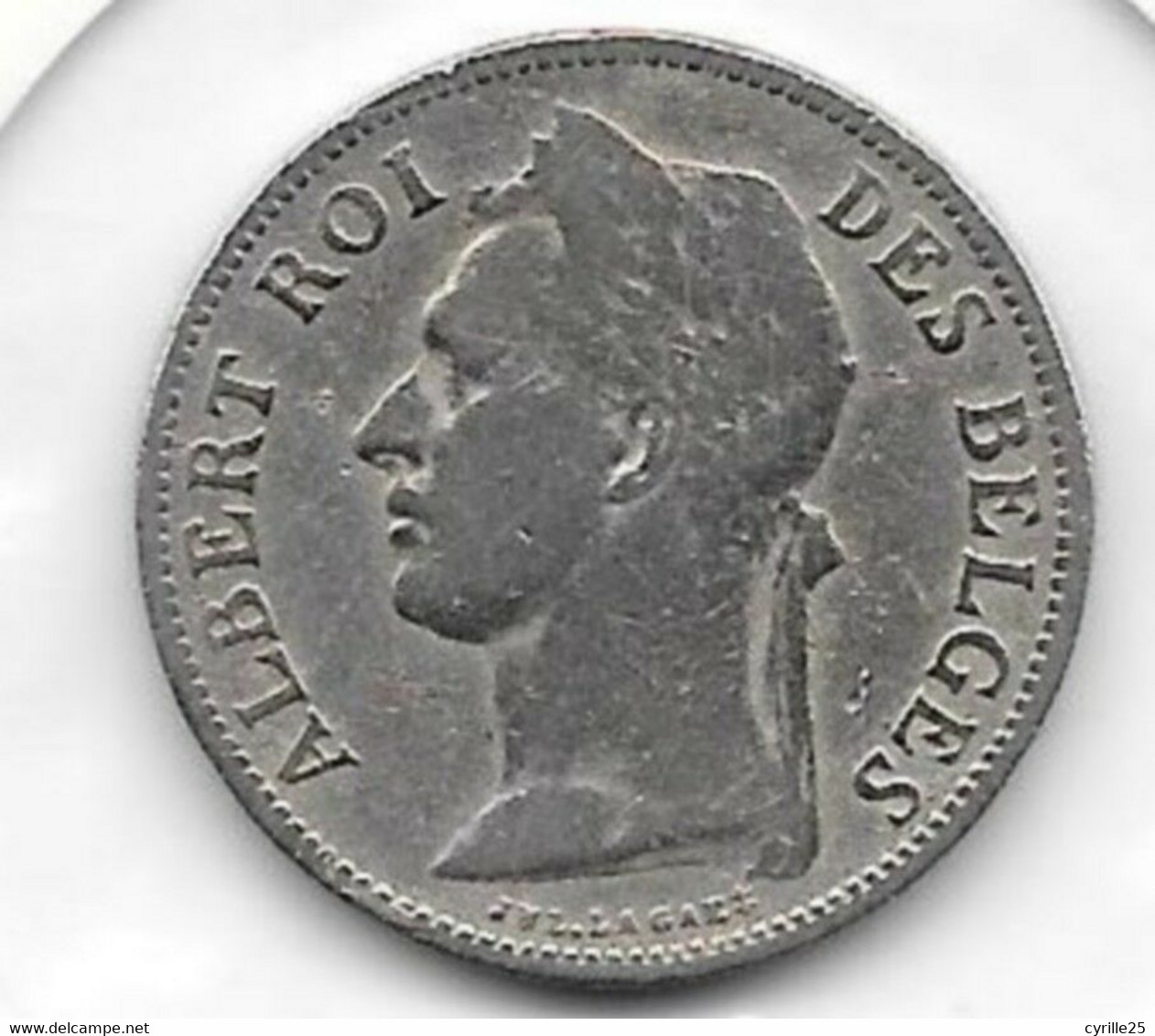 50 Centimes Congo Belge 1925 FR - 1910-1934: Albert I